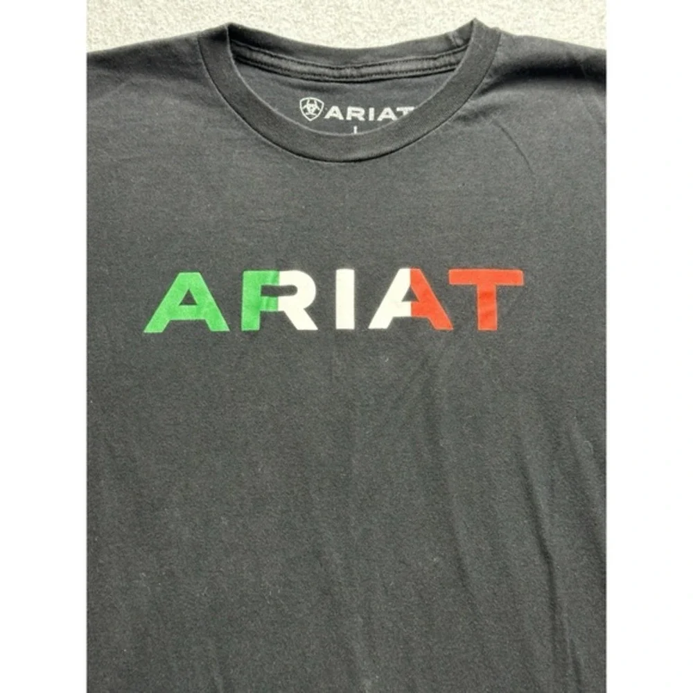 Ariat Shirt Boys Large Black Logo Spelled Out Cowboy Rodeo Western Kids Youth‎